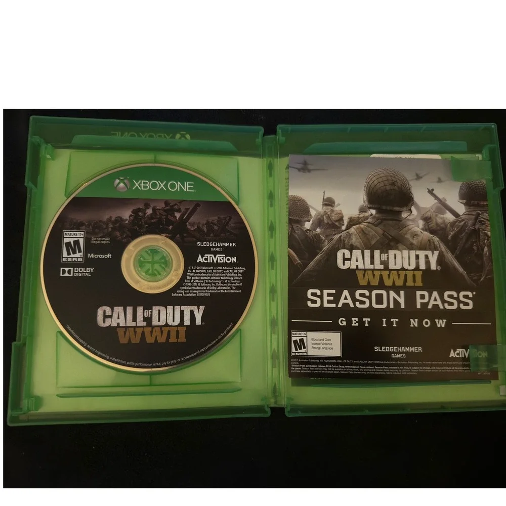 Activision Call of Duty WWII Xbox One Standard Edition Green Case FPS